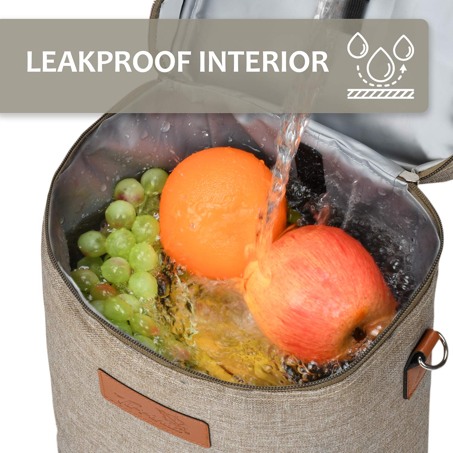 Kato Tirrinia Sac isotherme à vin, fourre-tout isotherme à 2 bouteilles avec bandoulière réglable + tire-bouchon gratuit, pique-nique, camping et plage, grand cadeau pour les amateurs de vin