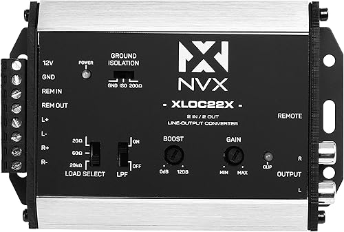 Miniatura 22 de NVX XLOC24X 2 entradas/4 salidas Convertidor de salida de línea activa de alto voltaje con coincidencia de impedancia y control de nivel remoto