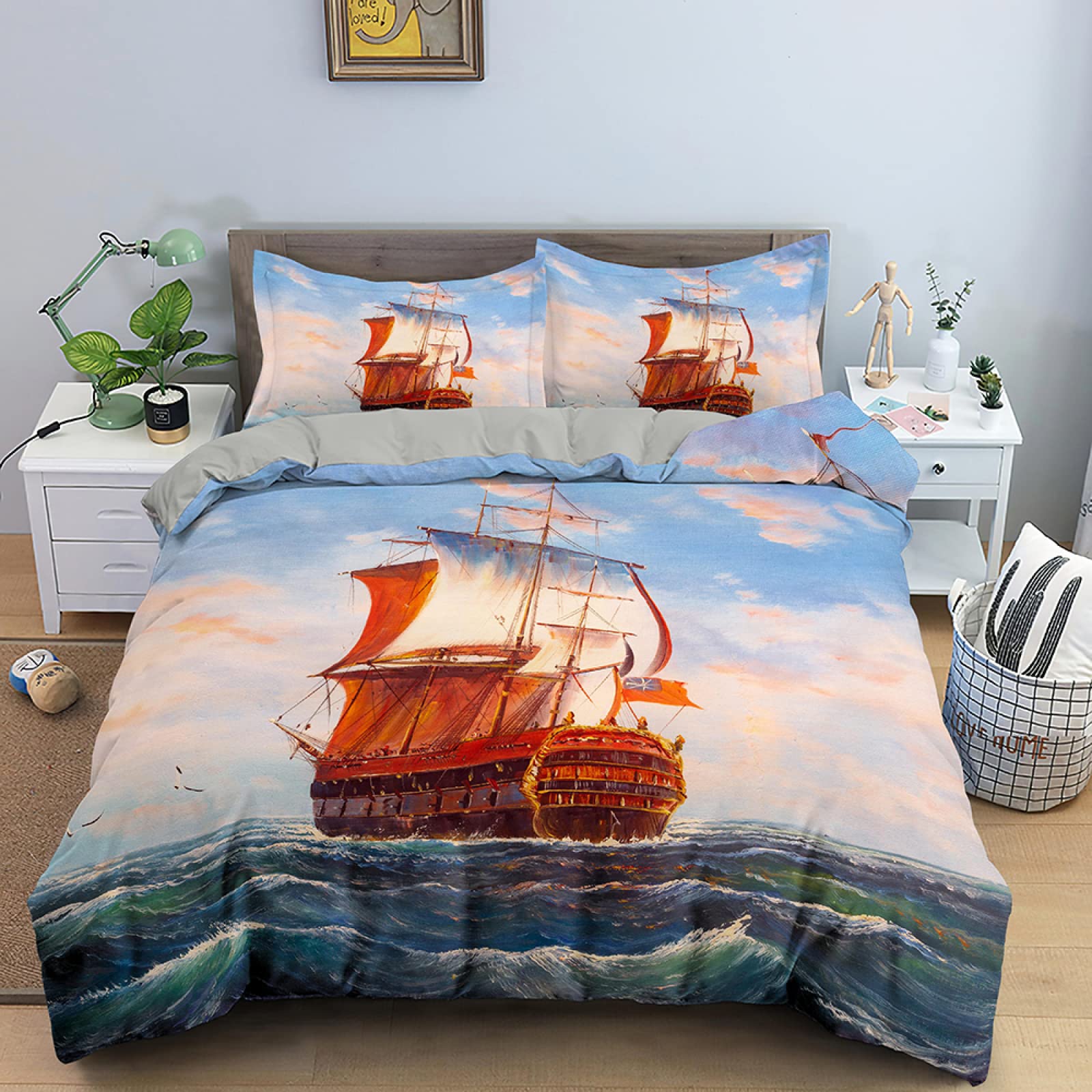 Housse couette enfant 140x200 anti-glisse avec fermeture éclair pratique