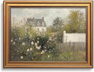 Gold Framed Spring Garden Wall Art Vintage Cottage Core Wall Decor 16x24 In