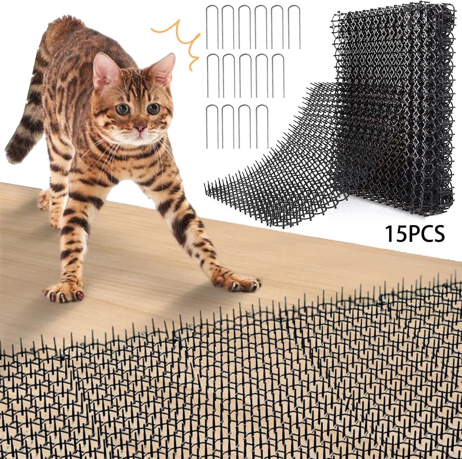 Yukiyi 200 x 28 cm Pic Anti Chat Repousse Tapis Anti Chien avec Epine,Barriere Exterieur, Tapis
