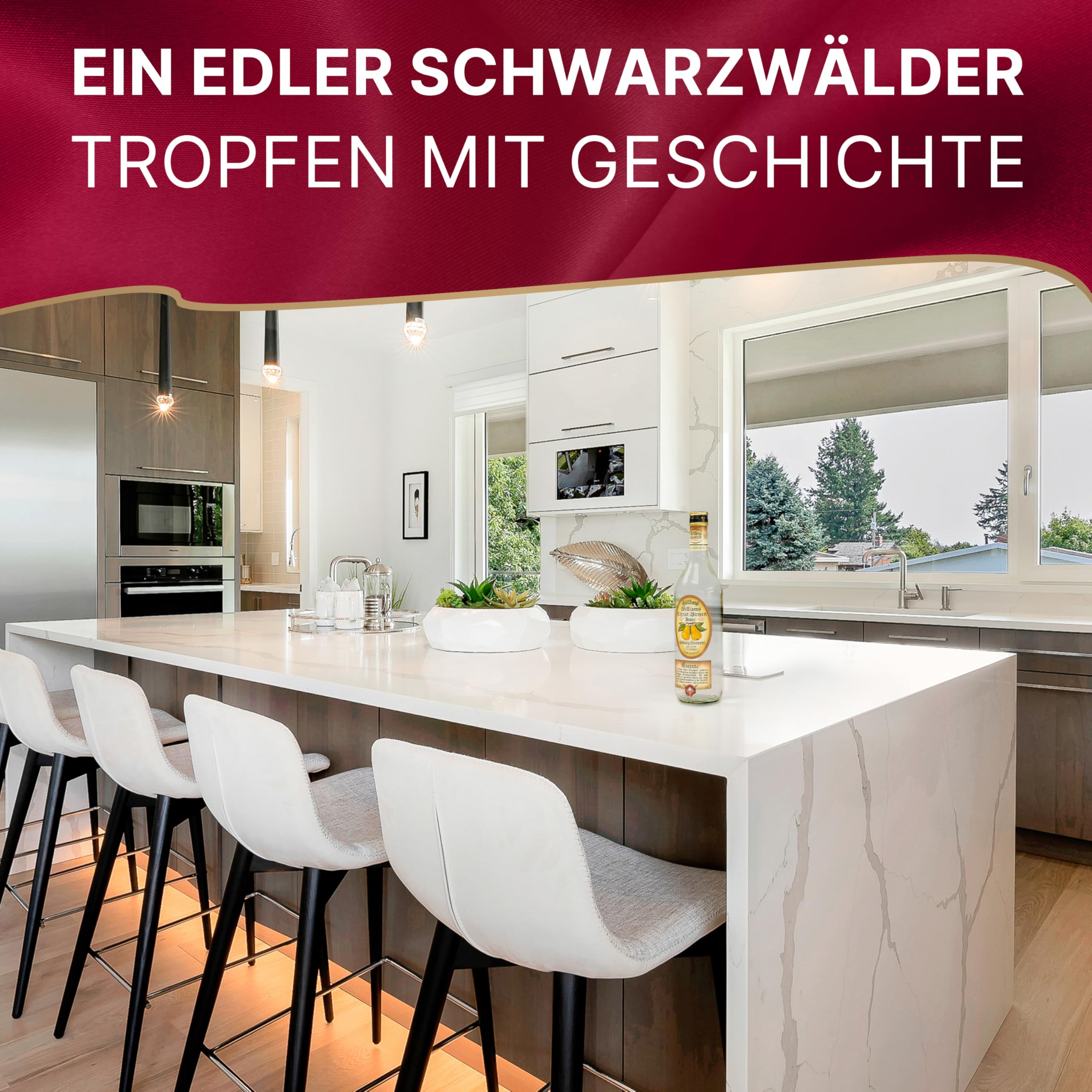 Höllberg® Original Williams-Christ-Birnenbrand 40% vol. (1L) – Edler Obstbrand & Obstler Schnaps aus dem Schwarzwald | Williams Birne Schnaps & Alte Birne Edelbrand | Premium Obstbrände