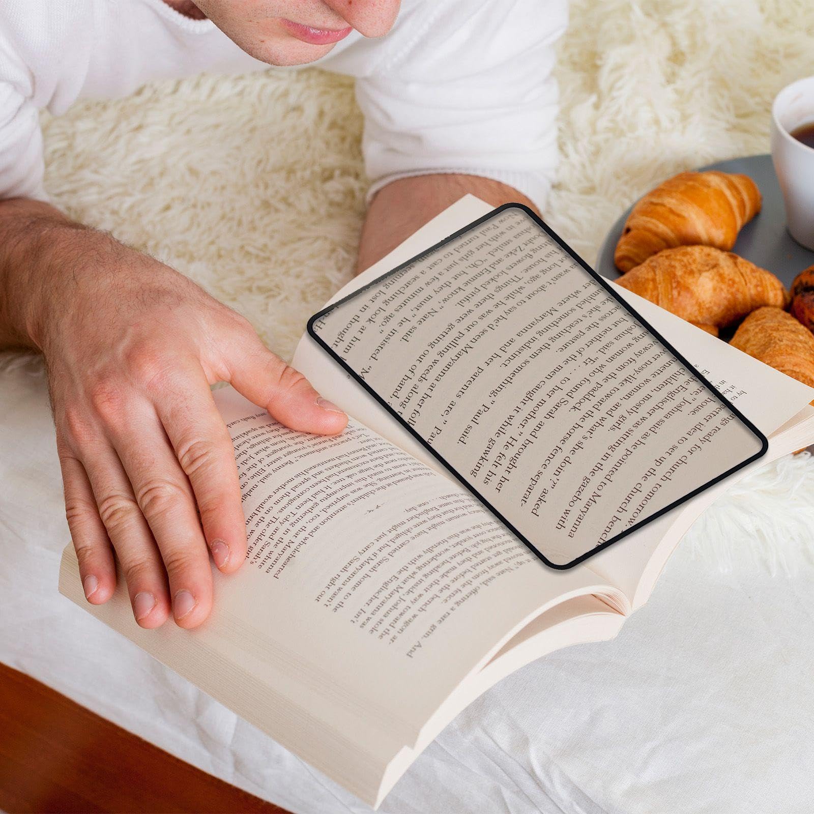 Lente di Lettura Portatile da 8 Pezzi, Lente di Ingrandimento per Giornali A Tutta Pagina, Strumento per La Lettura di Caratteri Piccoli, Adatto A Persone con Presbiopia E Ambliopia.