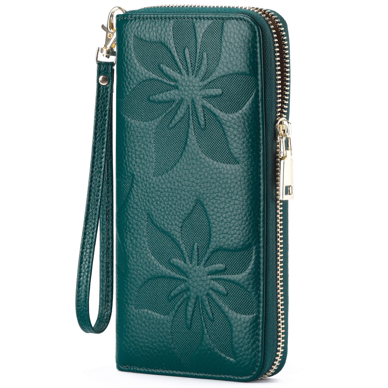 GOIACII Women's Wallet Ladies Large Capacity Wristlet Long Phone Clutch Purse Bifold Credit Card RFID Blocking Leather