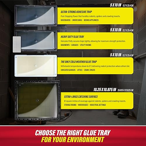 Miniatura 2 de Catchmaster Trampas para ratas, serpientes y ratones 6Pk, trampas grandes de pegamento a granel para el hogar, bandeja adhesiva de plástico