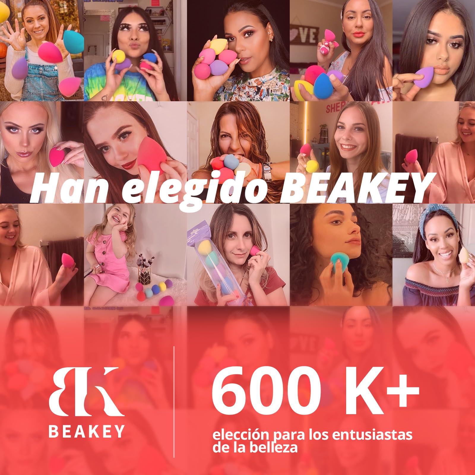 BEAKEY Esponja Maquillaje 5 Unidades Beauty Blender para Base