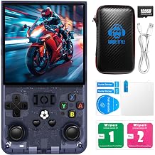 R36MAX Retro Handheld Game Console, 4.0-Inch IPS Display, 720x720 Resolution, Linux System, 64GB Support 18,000+ Classic Games, 4000mah Battery, with Portable Case(Gray 64GB)
