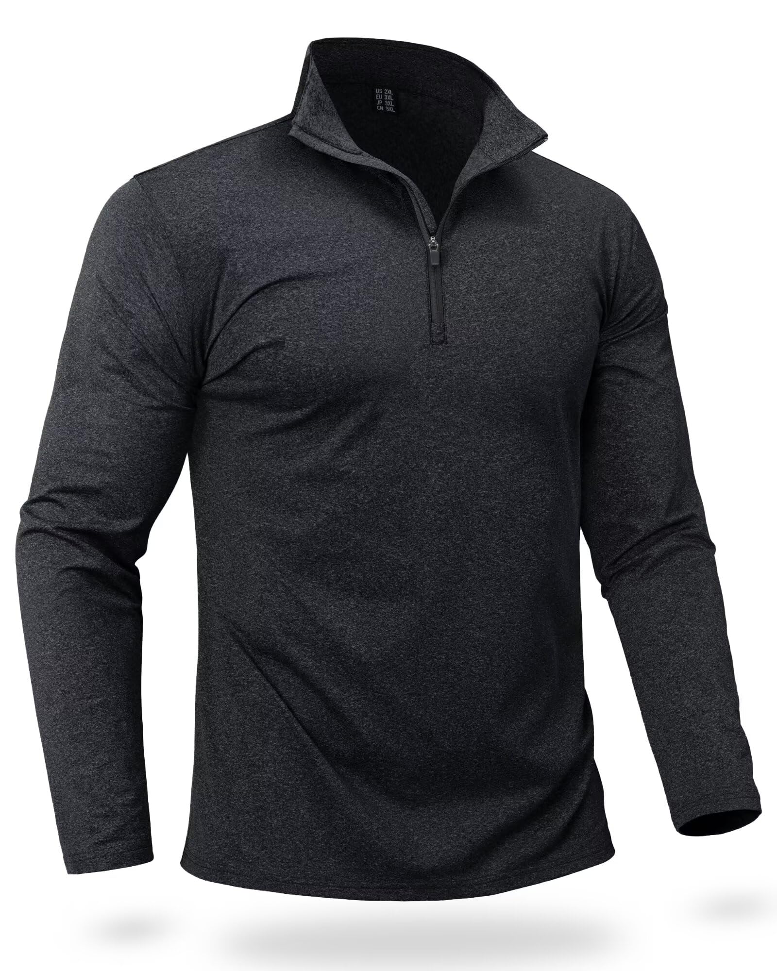 Men's Quarter Zip Pullover Premium Fleece Lined Heather Long Sleeve Golf Shirts Midweight 1/4 Half Zip Sweatshirts
