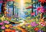 HUADADA 1000 Piece Puzzles for Adults - Colourful House of Flowers - Jigsaw Puzzles for Adults 1000 Piece Educational Games Colorful Puzzles for Home Decoration