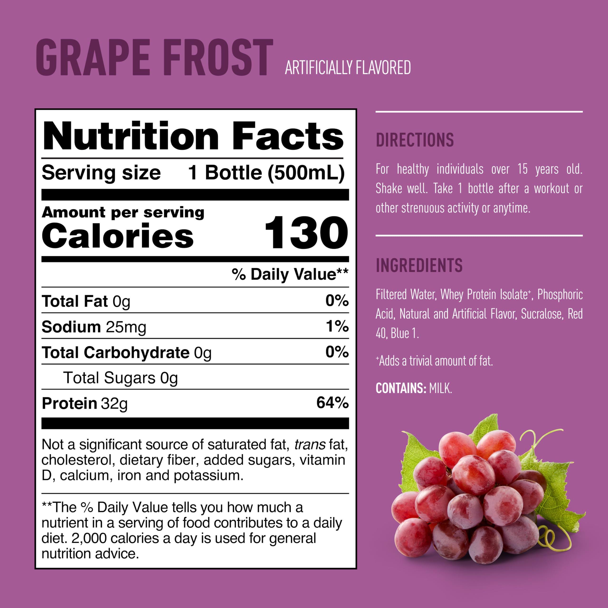 Isopure Zero Carb Clear Protein Drink, Grape Frost 12 Count — Amazon image 10