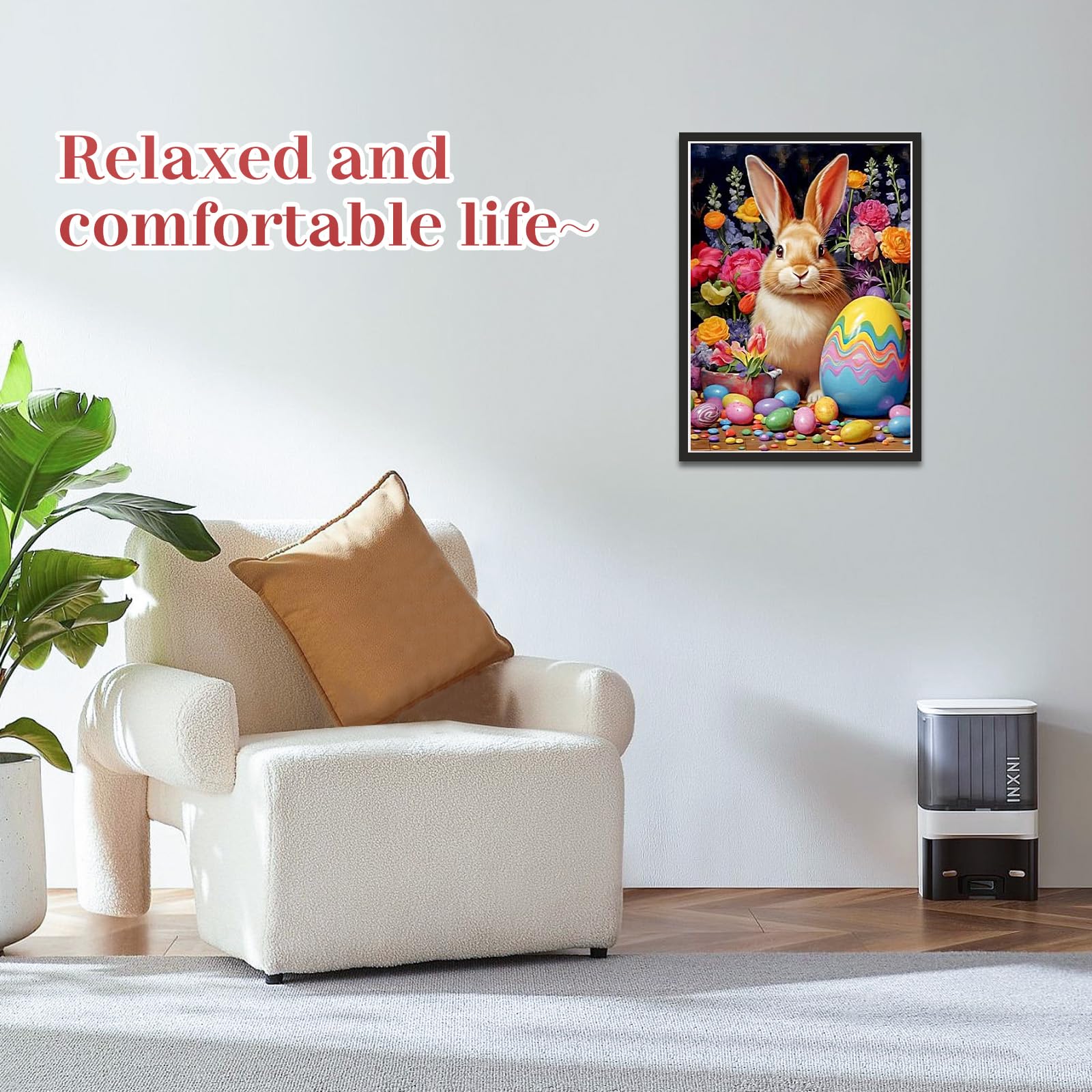 CEOVR Easter Diamond Painting Art Kits Adults,DIY Diamond Art Kits,30x40 cm Bunny and Eggs Gem Painting Craft for Leisure Time - Image 2