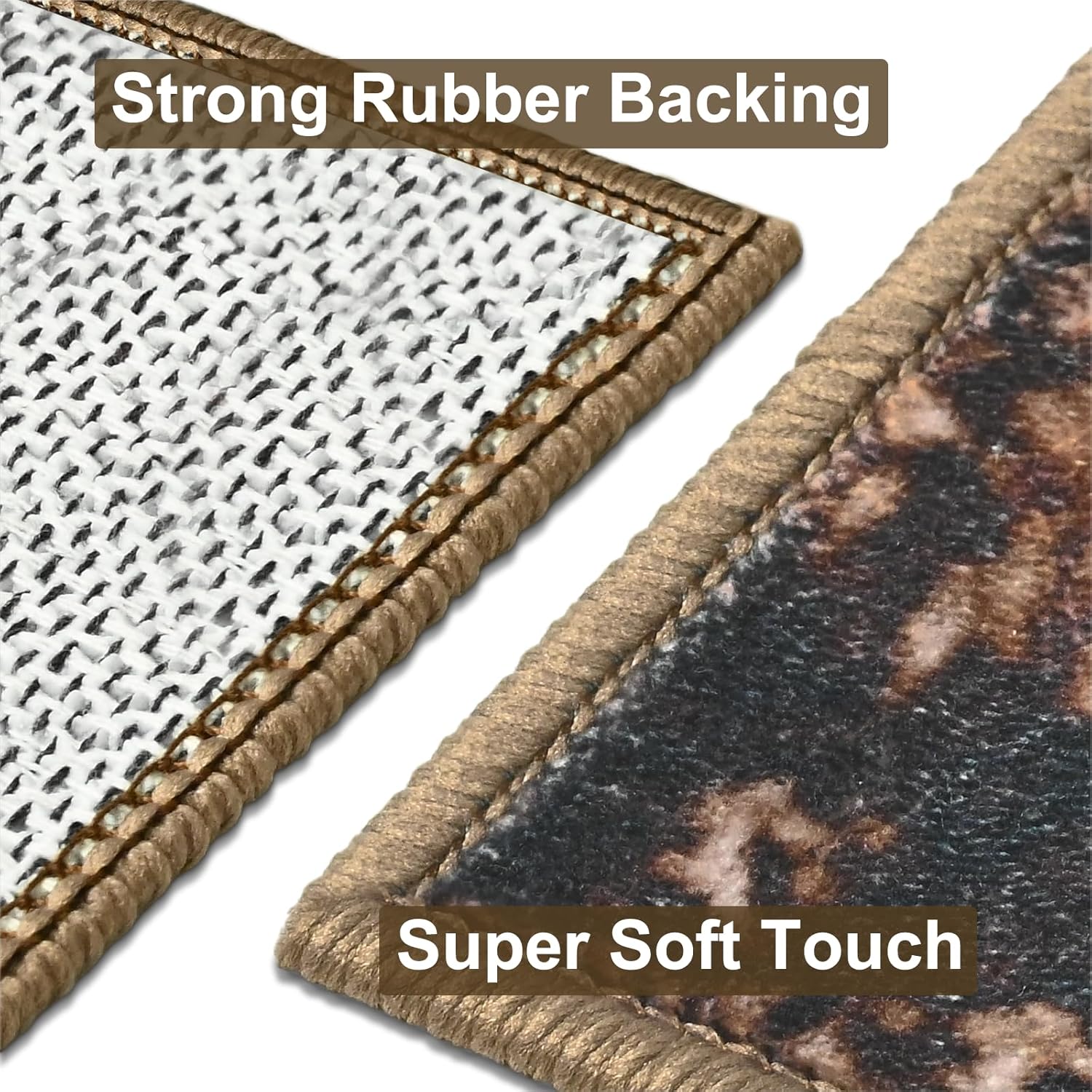 LOCHAS Washable Runner Rugs for Hallway, 2x6 Non Sip Kitchen Rug Runner for Bedroom Entryway Laundry Room, Long Abstract Runner Carpet for Bedside Floor, Brown Geometric Vintage Decor