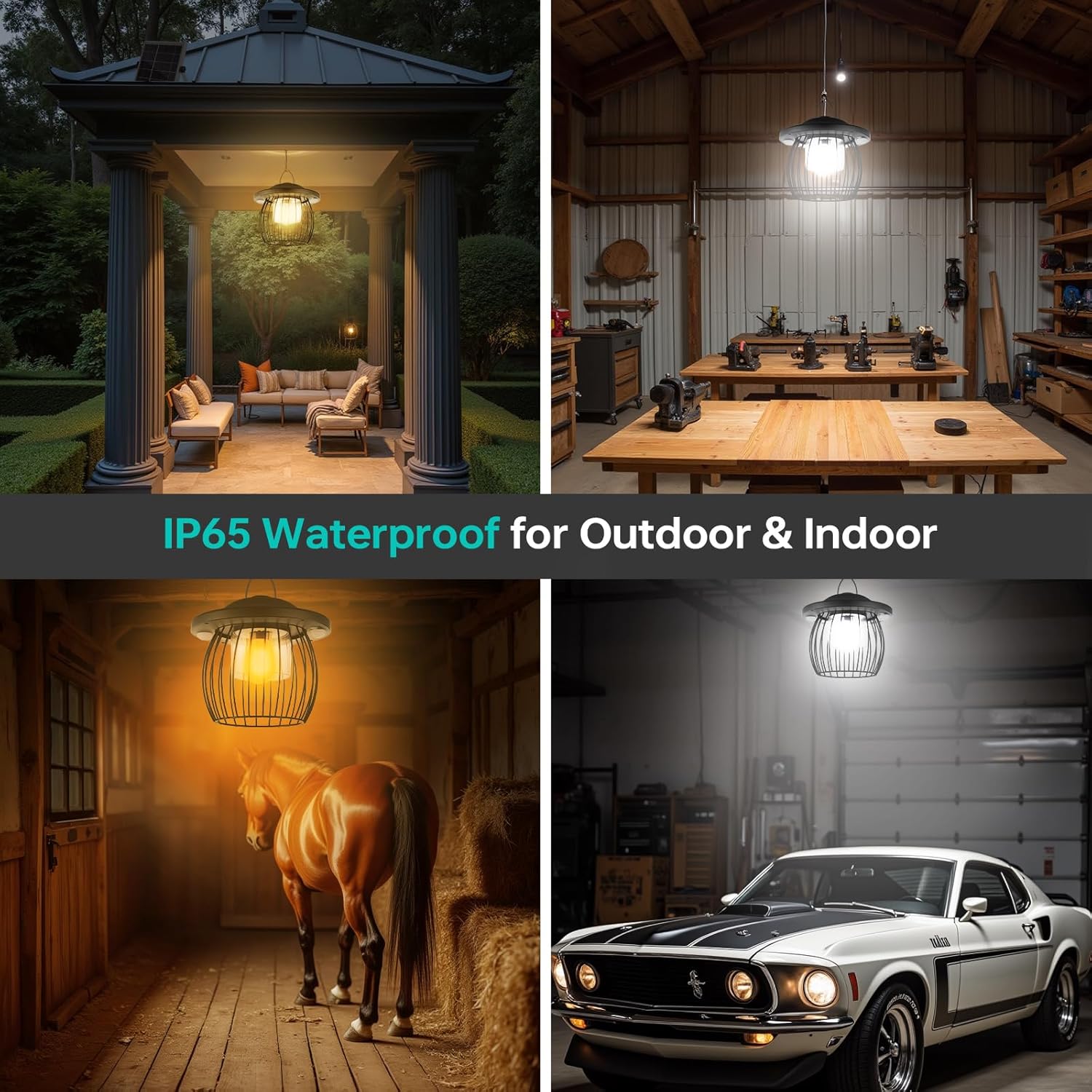 Deogos 3000LM Solar Shed Light Outdoor Indoor,Solar Powered Gazebo Light 4400mAh Battery with Motion Sensor and 3 Color Temperatures Day & Night Use Waterproof with Remote for Shed Gazebo Barn Garage