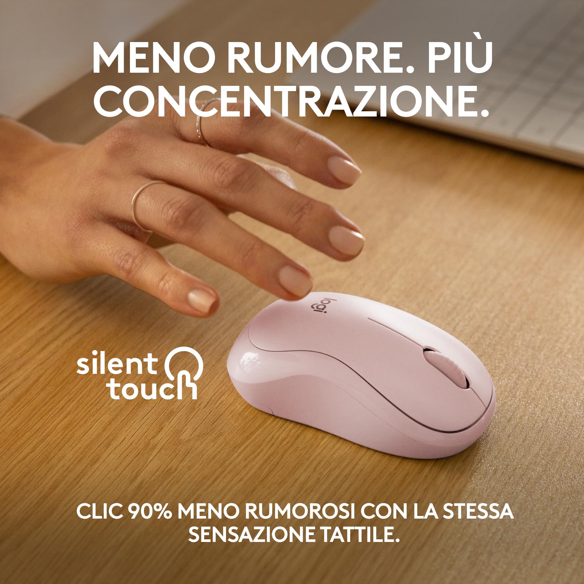Logitech M240 Silenzioso Bluetooth Mouse, Wireless, Compatto, Portatile, Smooth Tracking, durata batteria 18 mesi, per Windows, macOS, ChromeOS, Compatibile PC, Mac, Laptop, Tablet - Rosa
