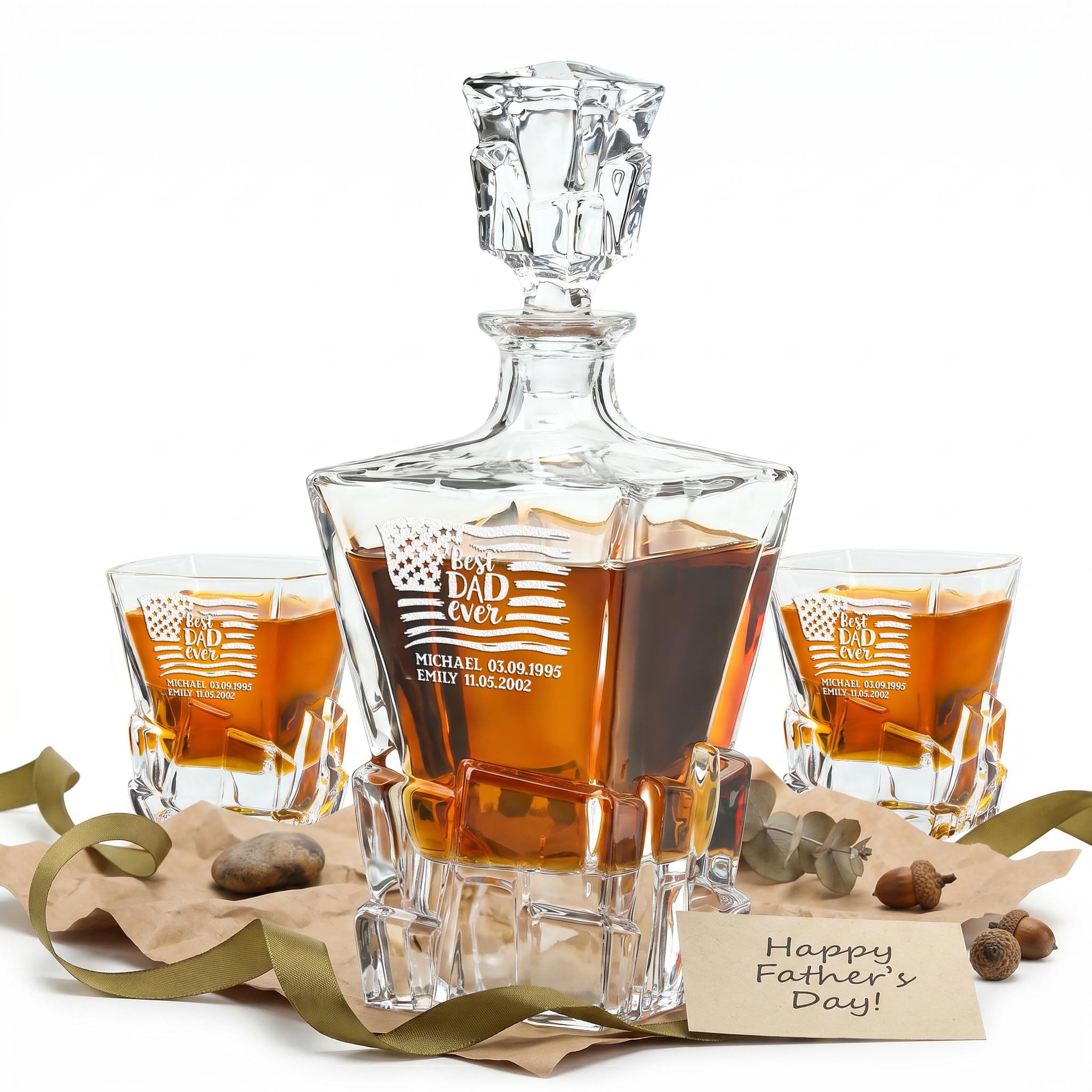 Amazon.com | Personalized Father's Day Whiskey Decanter Set with