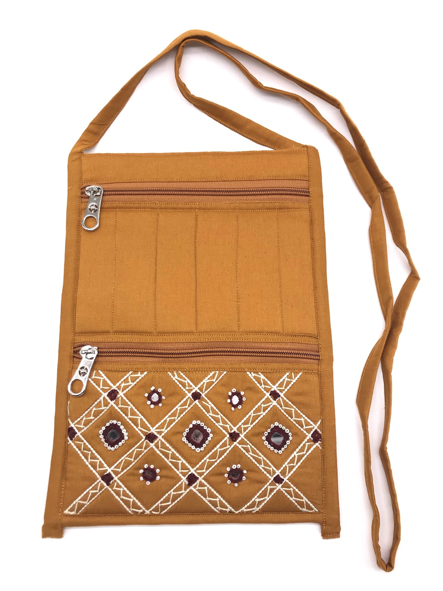 Girls Embroidery Sling Bags For Women Stylish Crossbody Bag Ladies (Medium 11x7.5 Embroidered Mirror Work)-image-32