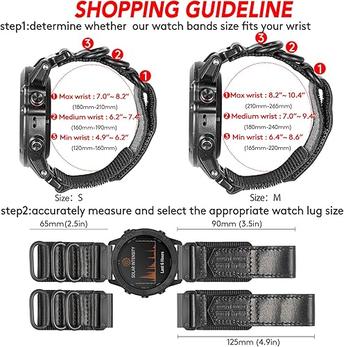 Miniatura 6 de Compatible With Garmin Watch Band, Leather Watch Band Sports Strap For FnixInstinctTactixVivoactiveApproachMARQQuatixD2ForerunnerEnduro,202226MM