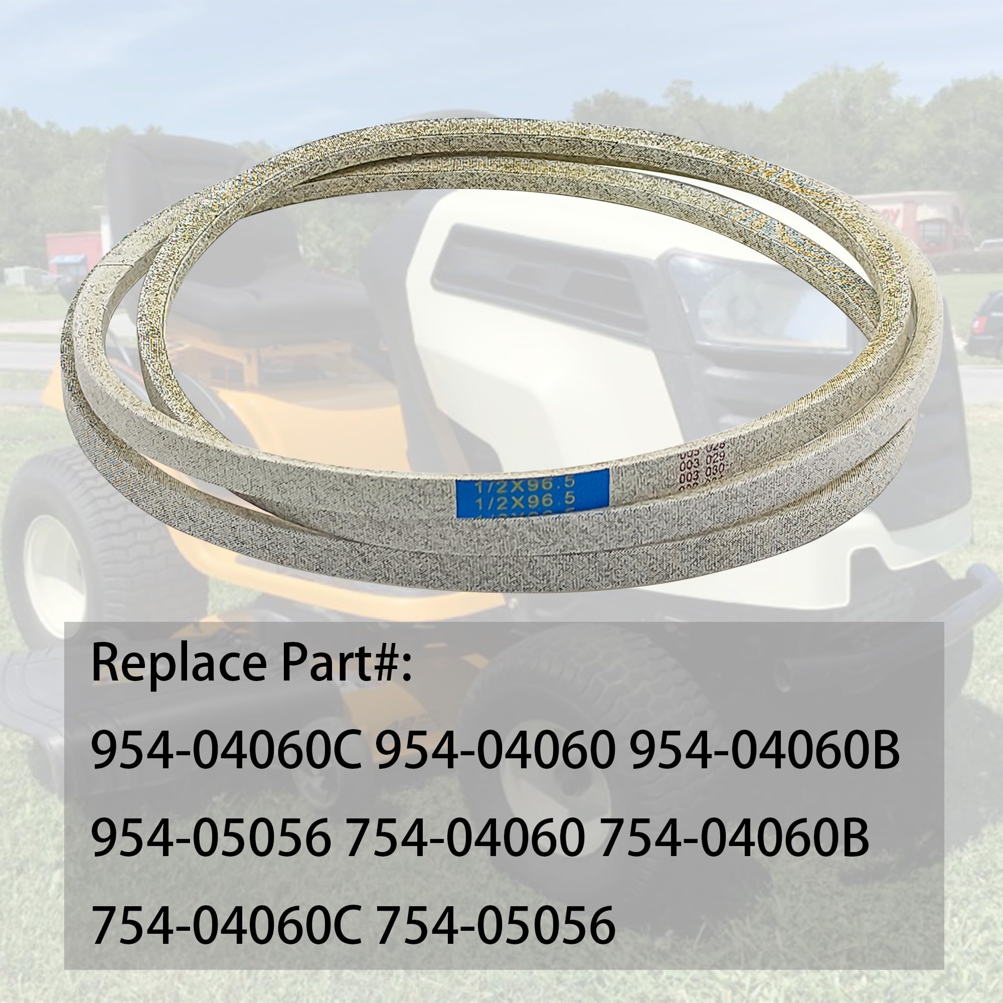 954-04060C Correa de cubierta para cortacésped MTD de 42 pulgadas Tackctor 954-04060 954-04060B 754-04060B correa de transmisión en V de tierra (1/2 pulgada x 96-1/2 pulgadas)