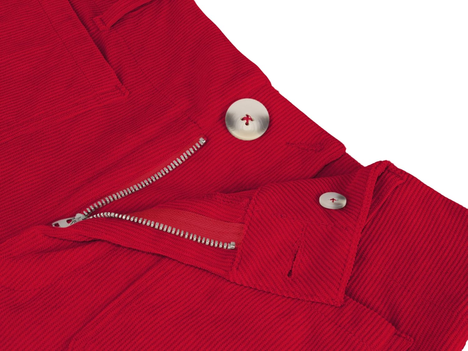 miduo Womens Casual Button Zipper High Waisted Straight Leg Wide Leg Corduroy Pants with Pockets Trousers - Image 6