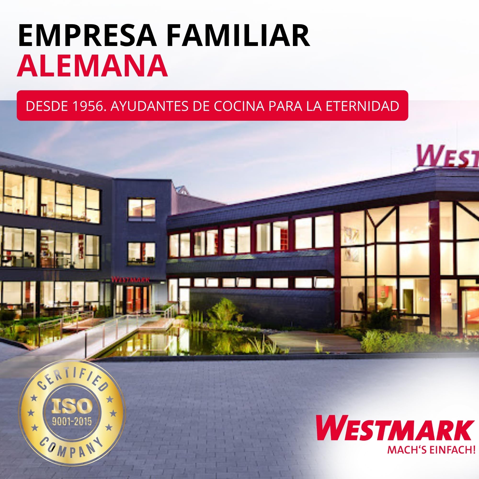 Westmark Prensa para patatas fritas, Prensa para churros, prensa para patatas de aluminio, Para patatas, churros y patatas fritas, Plateada, 41 cm