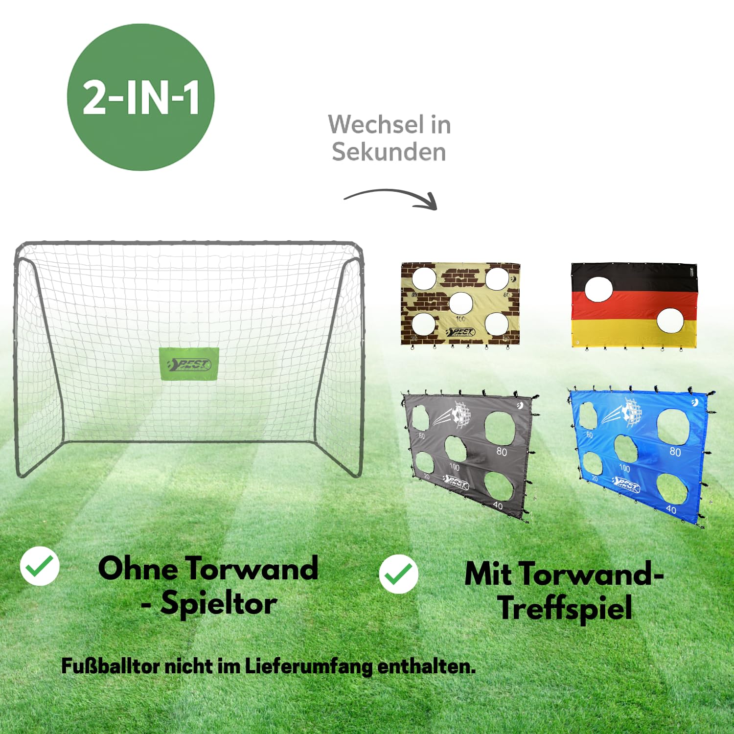 Best Sporting Torwand mit 5 Schusslöchern I Torschusswand 280 x 187 cm Passend für Fußballtore mit 300 x 205 cm I Fußball-Trainingswand I Outdoor-Torwand