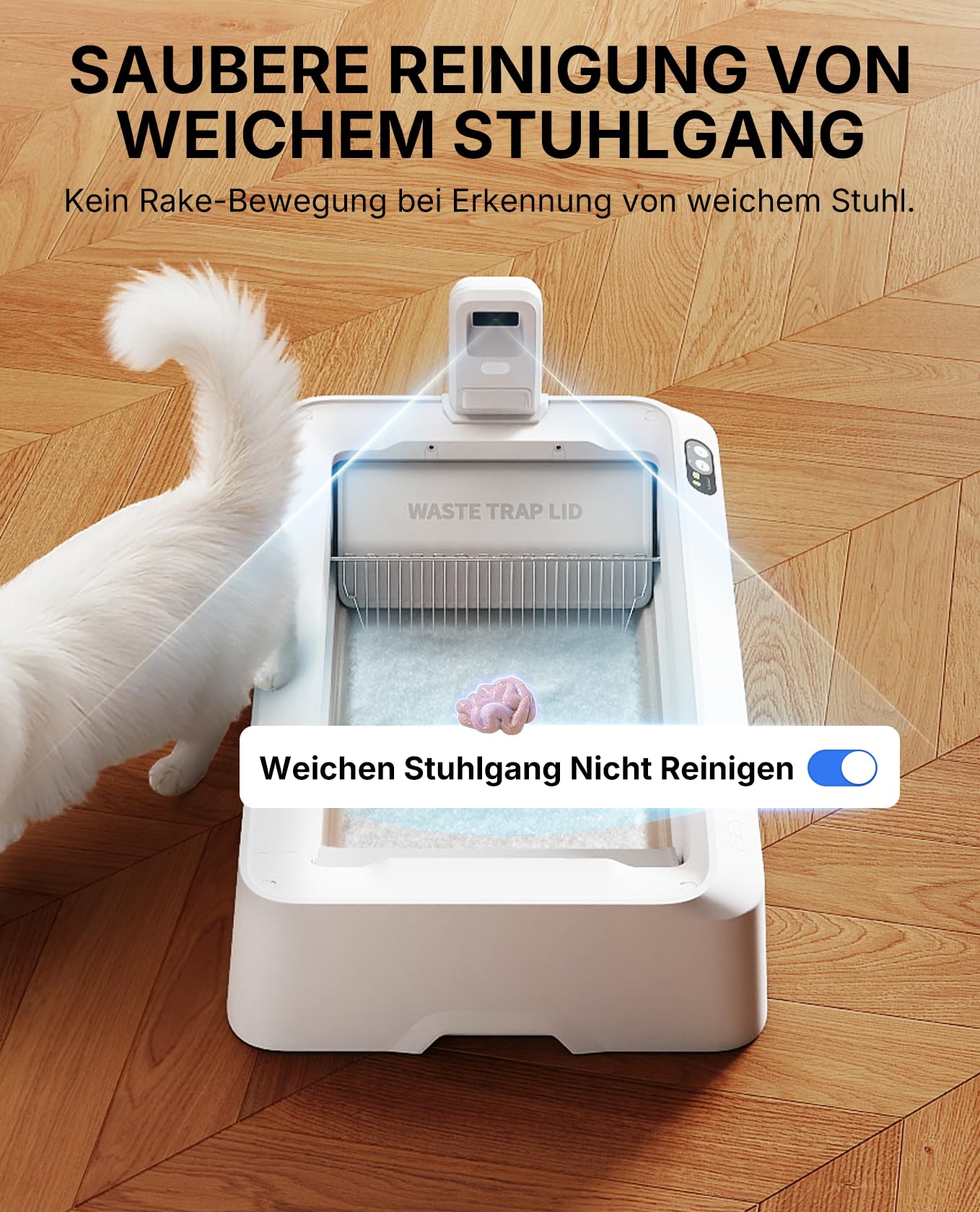 PETKIT Purobot Crystal Duo Selbstreinigende Katzentoilette mit Kamera, AI-Gesundheitsüberwachung, Geruchskontrolle, Offenes Design für große Katzen, Bis zu 30 Tage ohne Reinigung