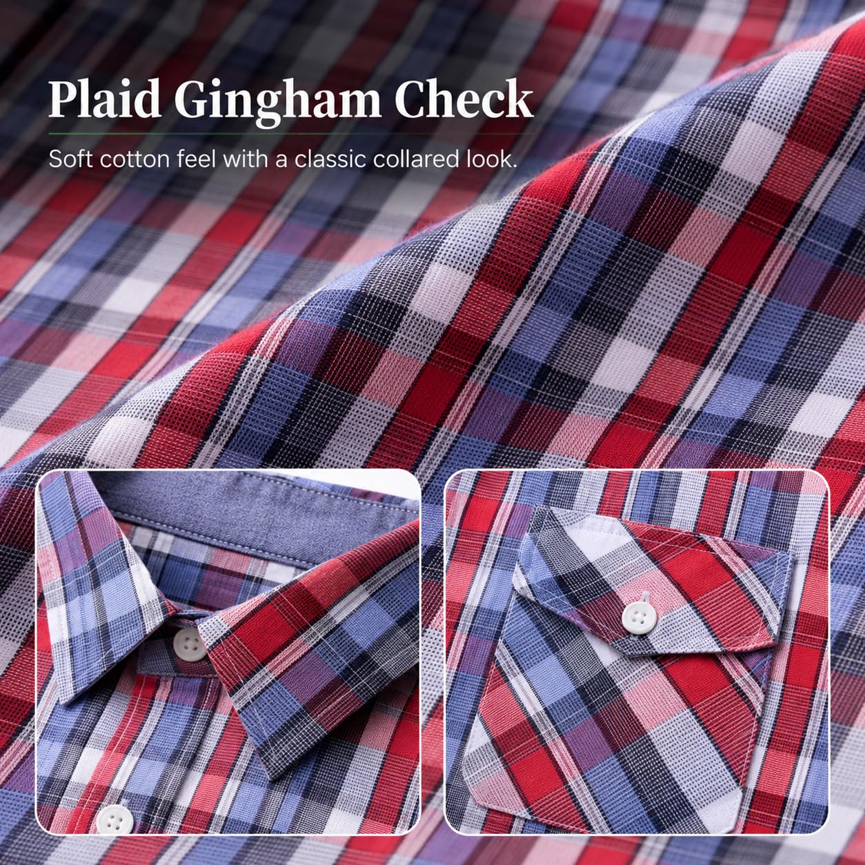 Bienzoe Garçon Coton Plaid Roll-up Manche Chemises