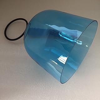 Tercer octavo, color azul sobre 7.5 pulgadas, tazón de cristal perfecto G Note Throat Chakra para terapia de sonido 432 Hz estándar.