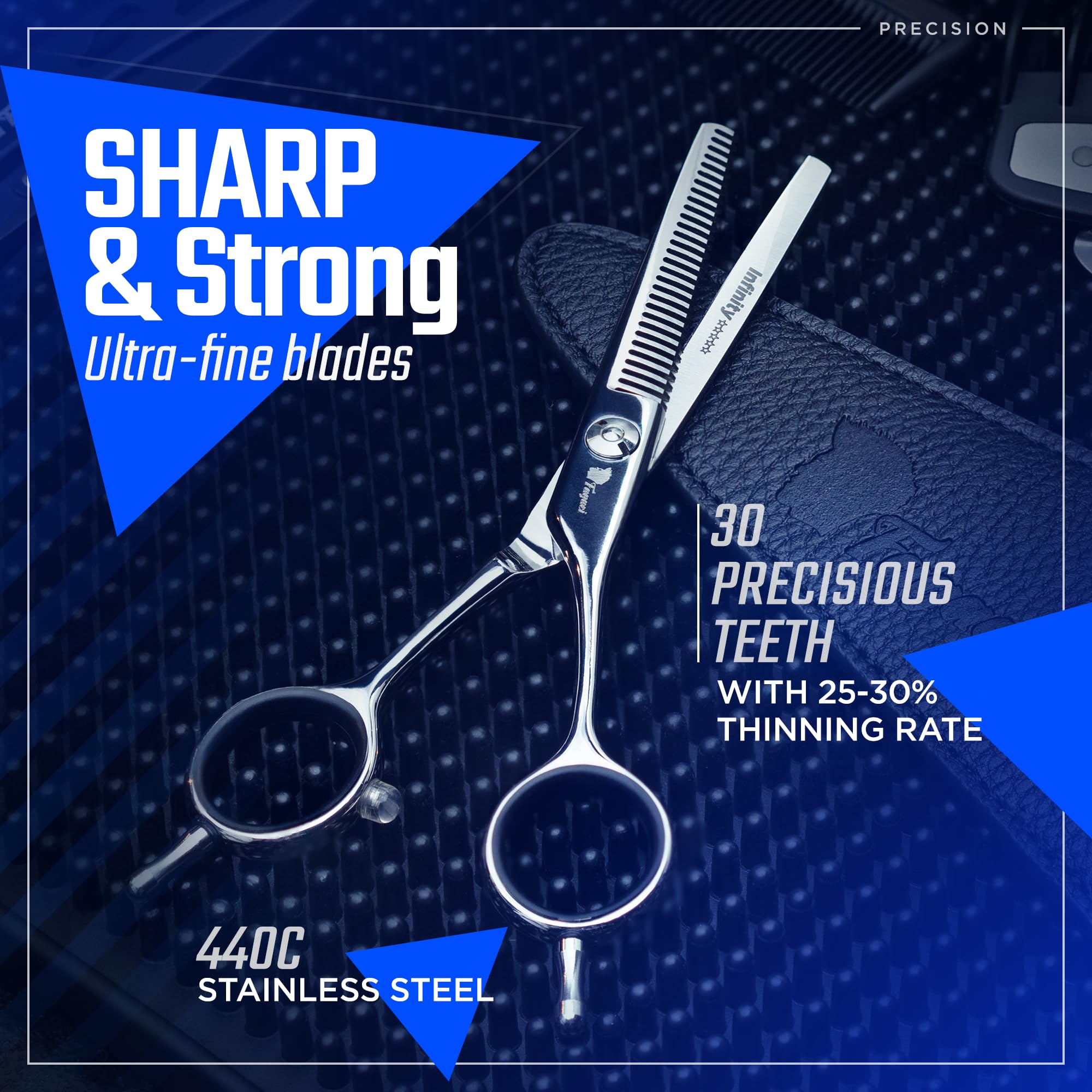 Fagaci Hair Thinning Scissors Hairdressing 6" with 440C Steel, Thinning Shears Extreme Sharpness & Precise Cuts - Image 2