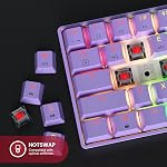 HK GAMING GK61 60% v3 | Hotswap Mécanique Gaming Clavier 61 Clés Multi Couleur RGB LED Backlit pour PC/Mac Gamer US Disposition (Lavande, rouge optique de Gateron)
