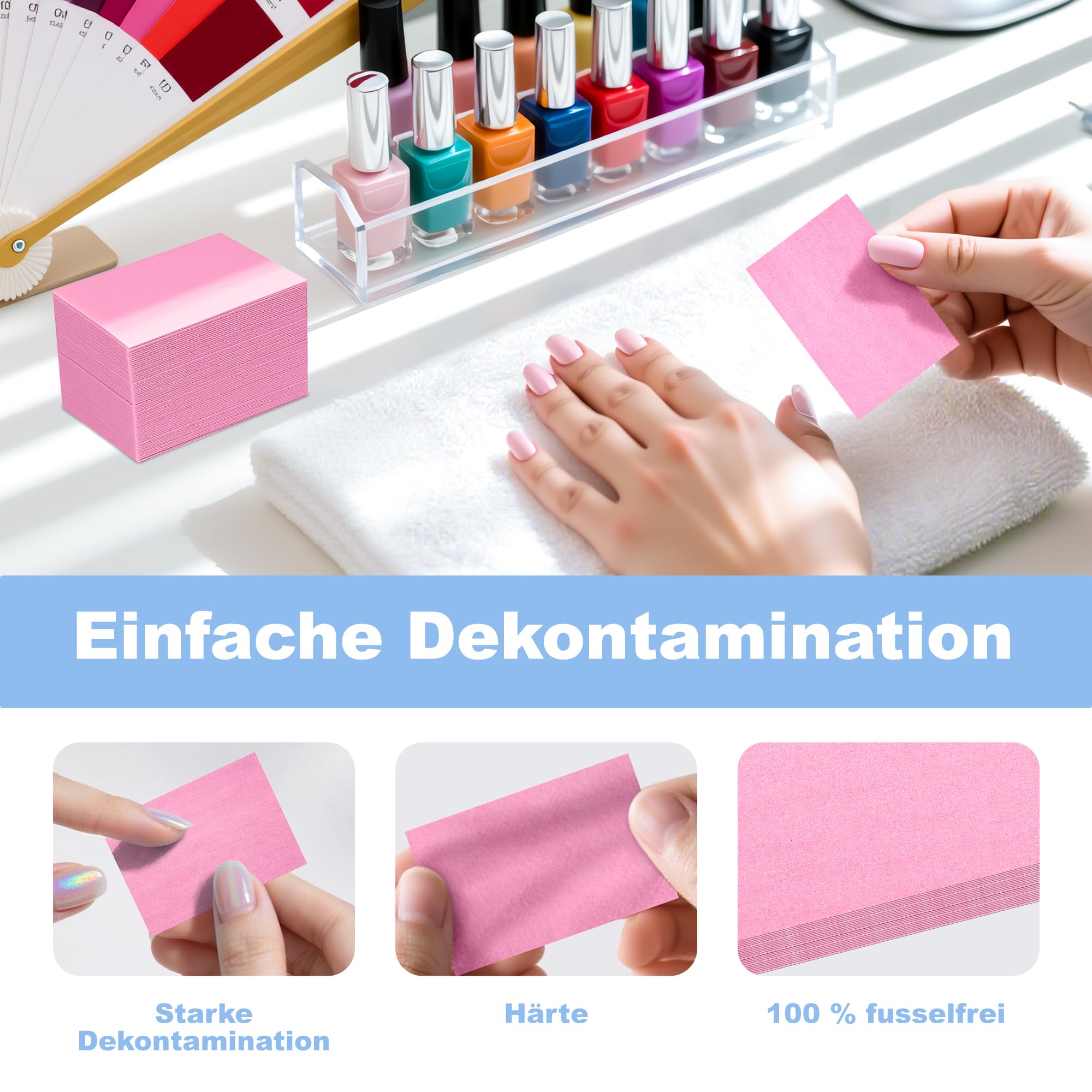 630 Pezzi Pad Unghie per Sgrassare, Dischetti Cotone Senza Pelucchi per Remover Unghie, Semipermante Salviette Struccanti Solvente per Sgrassatore Unghie per Gel e Acetone Pulizia Pads Unghie (Rosa)