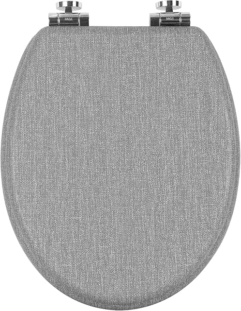 WOLTU Wooden Toilet Seat, Soft Close WC Seat with Strong Hinge Ideal for Standard Toilet