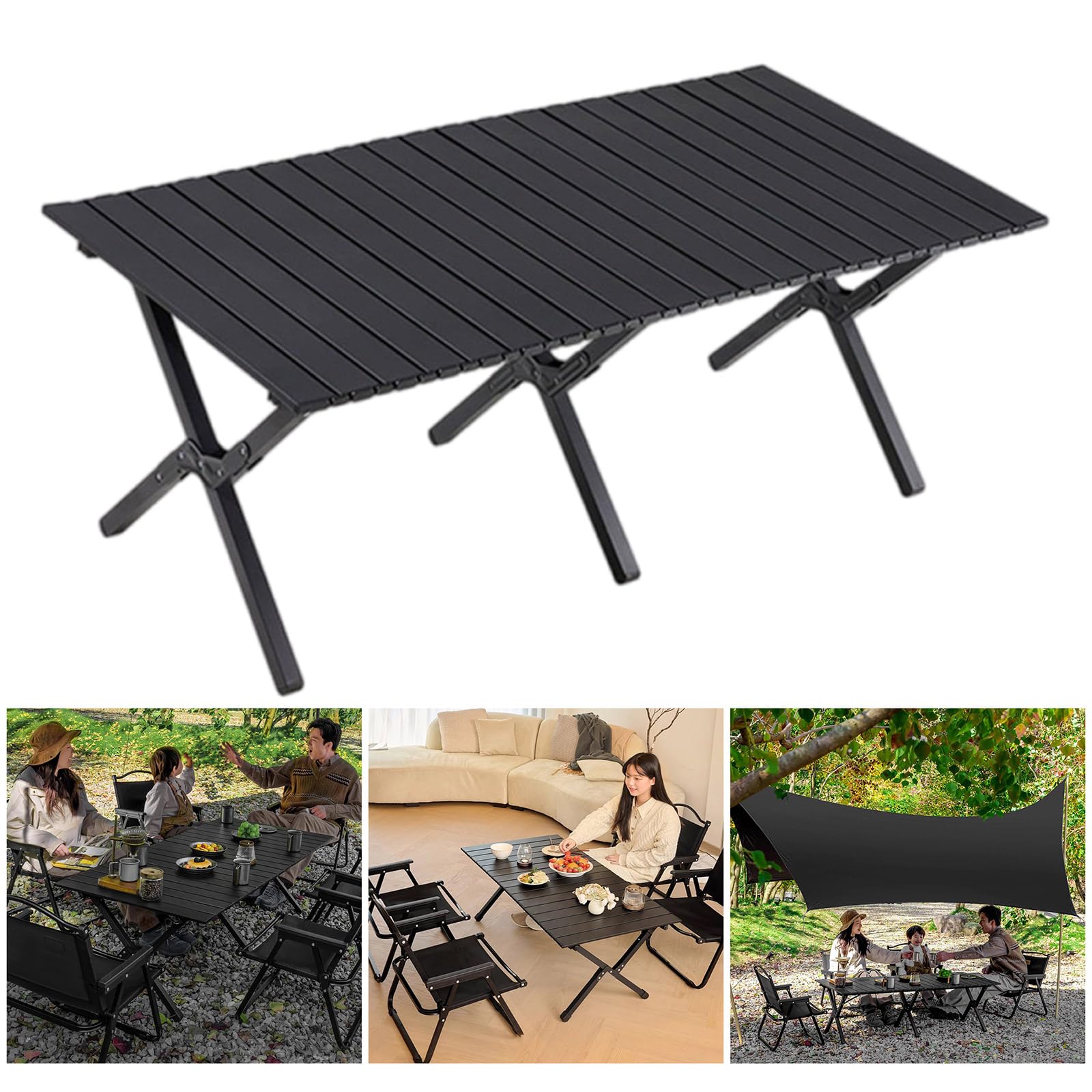 Oxxggkao Light Weight Folding Camping Tables Carbon Steel Folding Table Outdoor Compact Picnics Desk for Fishing Picnics Barbecue