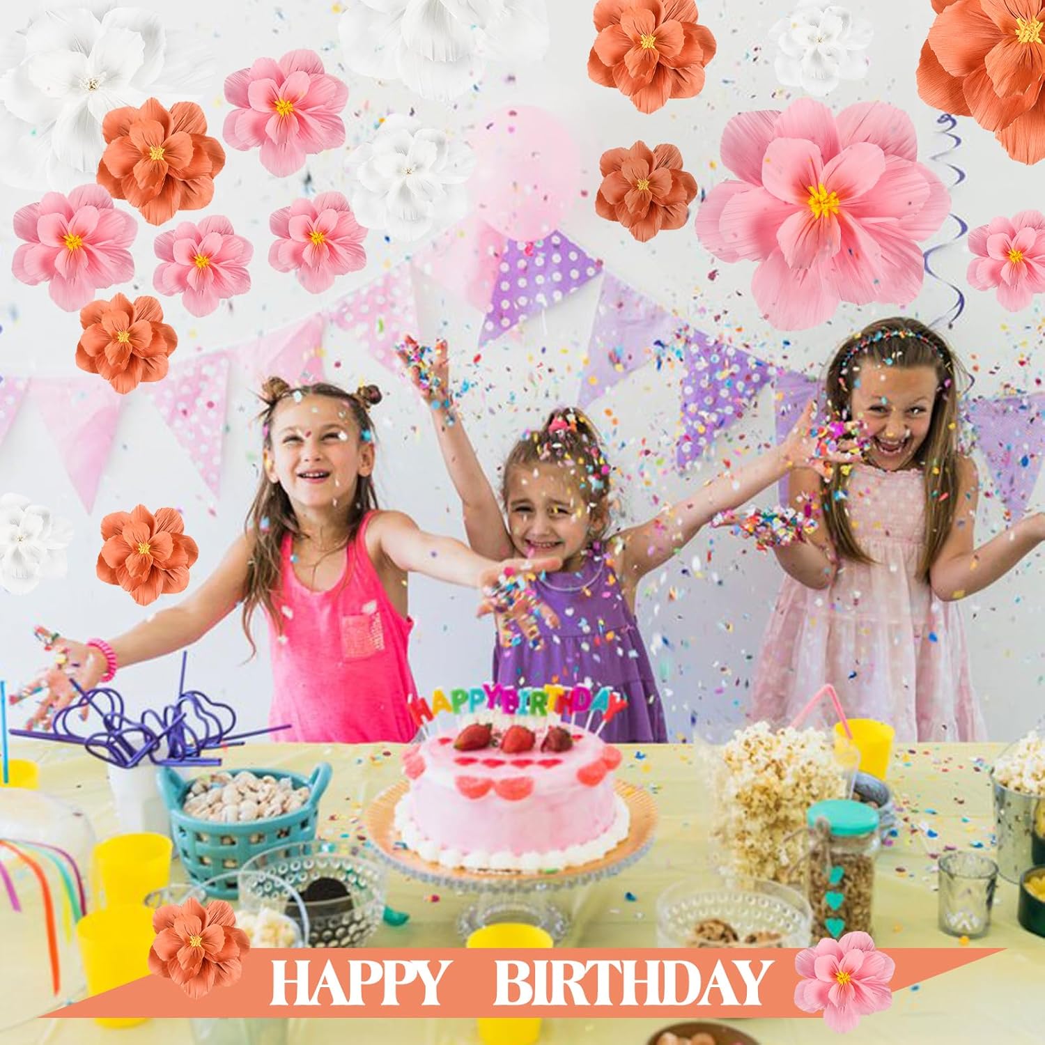 20 Pcs Giant Paper Flowers Decorations for Wall 24'' 12'' 8'' Large Colorful Tissue Paper Flowers Handcrafted Crepe Artificial Flower for Wedding Baby Shower Birthday Party Decor (Assorted Color)