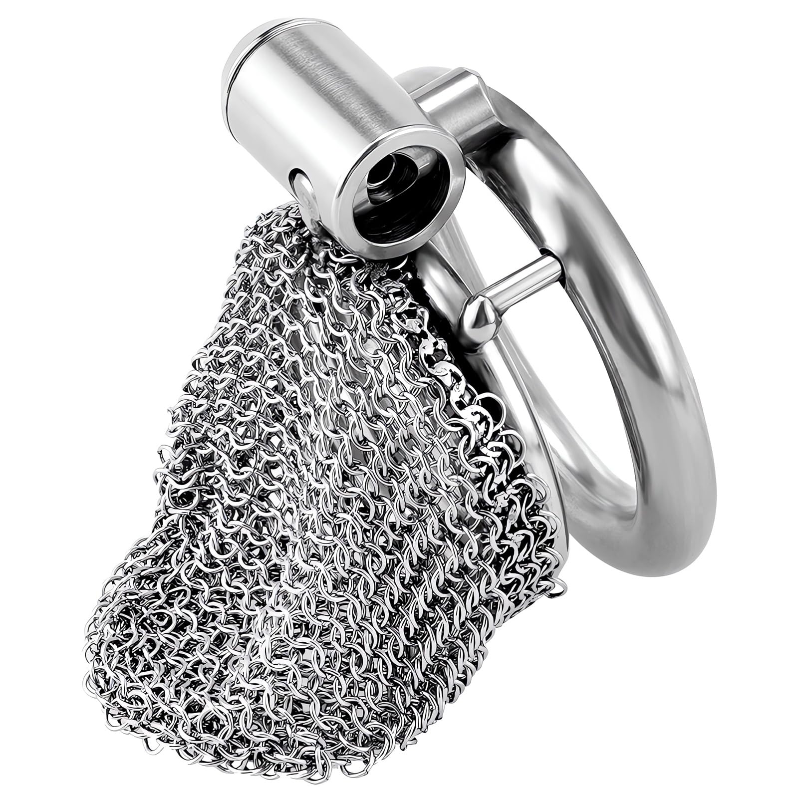 Roluck Gabbie per Pene per Bondage in Metallo per Uomini, Gabbia di Castità in Acciaio Inossidabile con Rete Traspirante, Giochi BDSM Estremo Sex Toy (M)