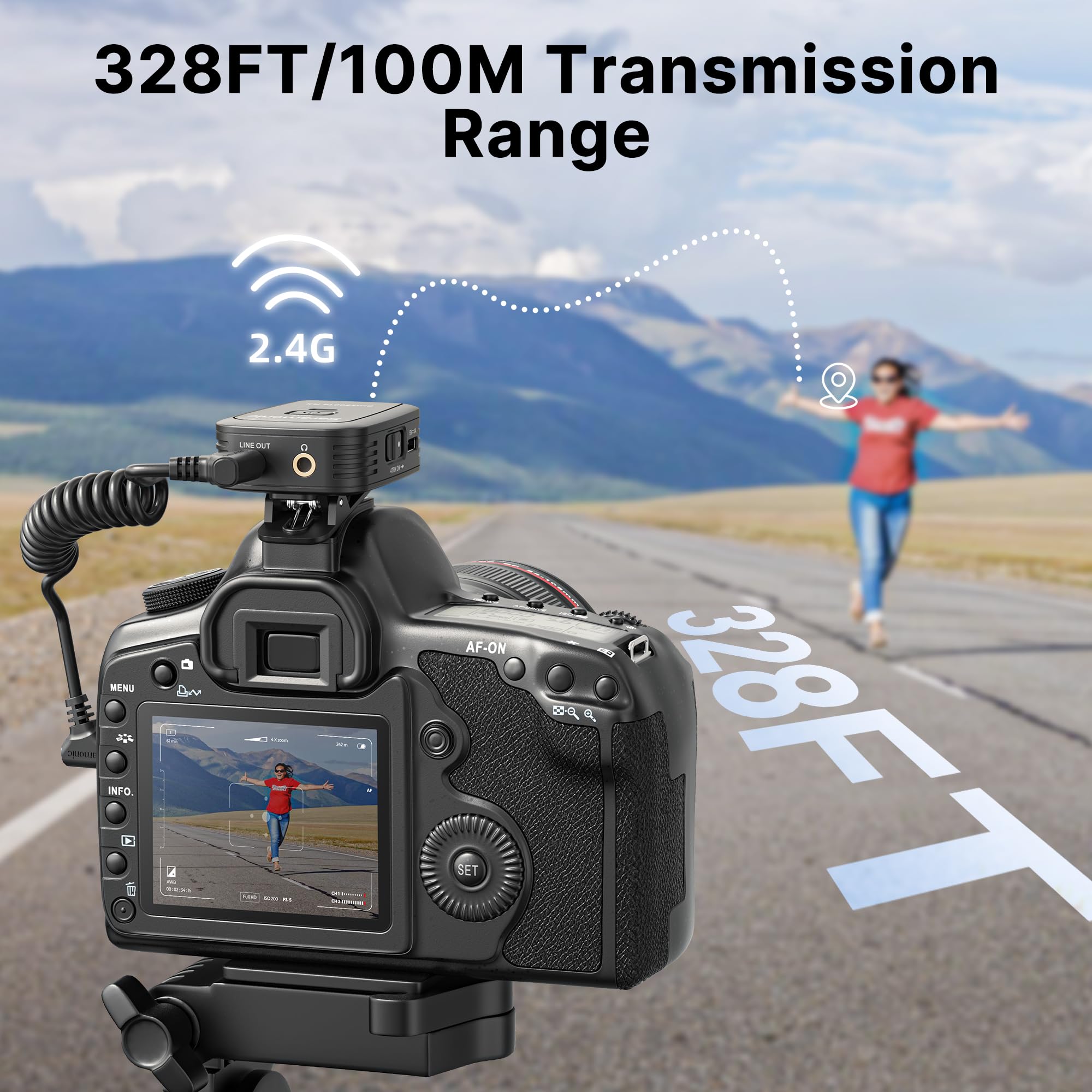 Saramonic Blink 500 T4 4 Personen Wireless Lavalier Mic System, 2,4 GHz, 100 m Reichweite, 4 Sender & 1 Empfänger, 24-Bit Sound, für DSLR, Camcorder, Smartphone, YouTube, Interview, Podcast