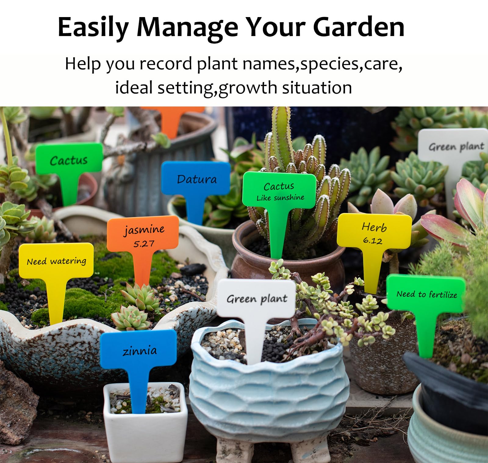 Etichette Per Piante Riutilizzabili - 100 Pezzi Con Pennarello, Per Orto, Giardino E Vasi - Foto 7