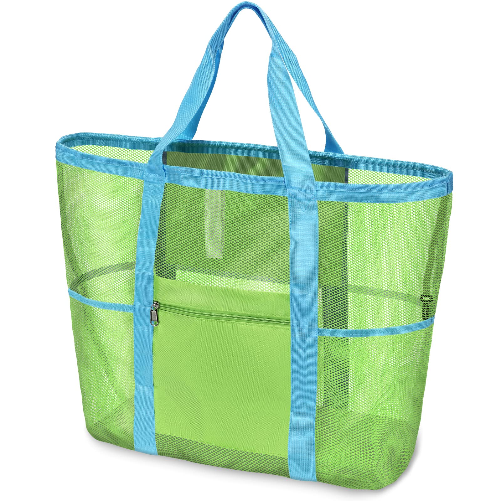 F-color Mesh Beach Bag Family - Large Tote Bag for Cruise Pool Toys Beach Vacation Essentials