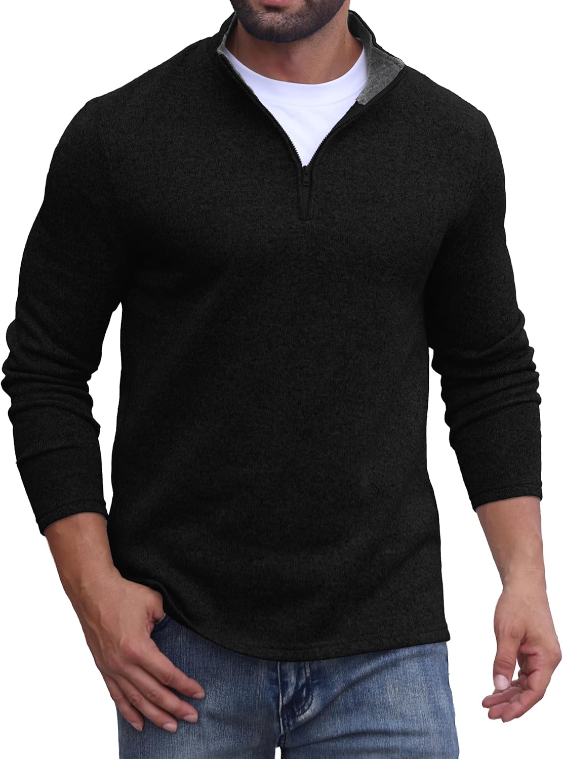 Sailwind Men's Quarter Zip Sweatshirt 1/4 Zip Up Pullover Long Sleeve Golf Shirt for Men Winter Thermal Fleece Sweater