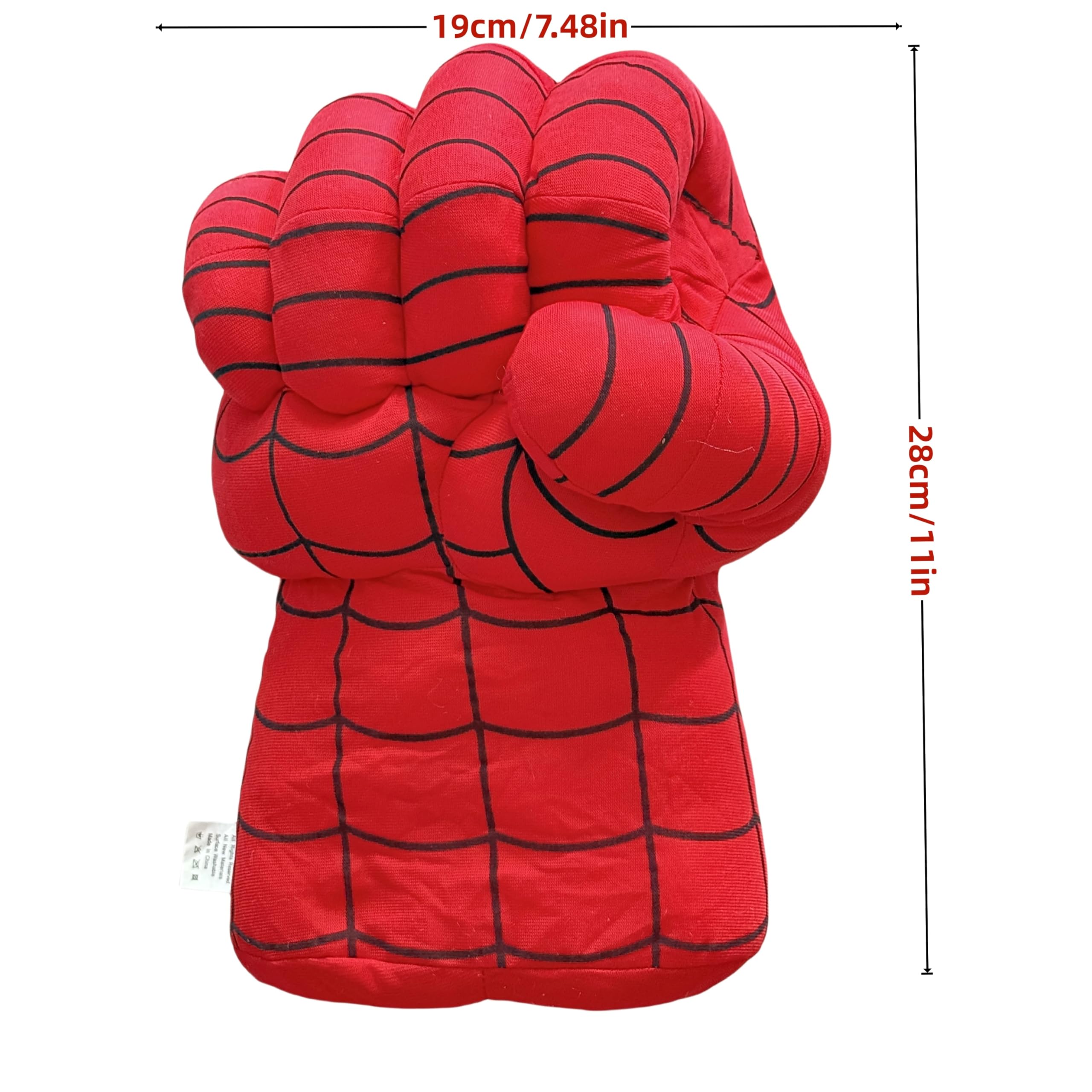 Superhelden Kinderspielzeug, Fausthandschuhe, Boxhandschuhe, Hände, weiche Plüschfäuste, Cosplay für Jungen, Geschenk zu Weihnachten, Halloween und Geburtstag (Red)