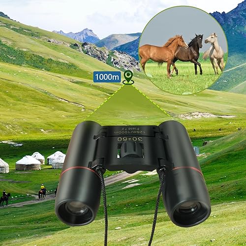 Miniatura 2 de Binoculares pequeños y compactos de 30 x 60 pulgadas, impermeables, para adultos y niños, visión amplia, plegable, mini binoculares para viajes al