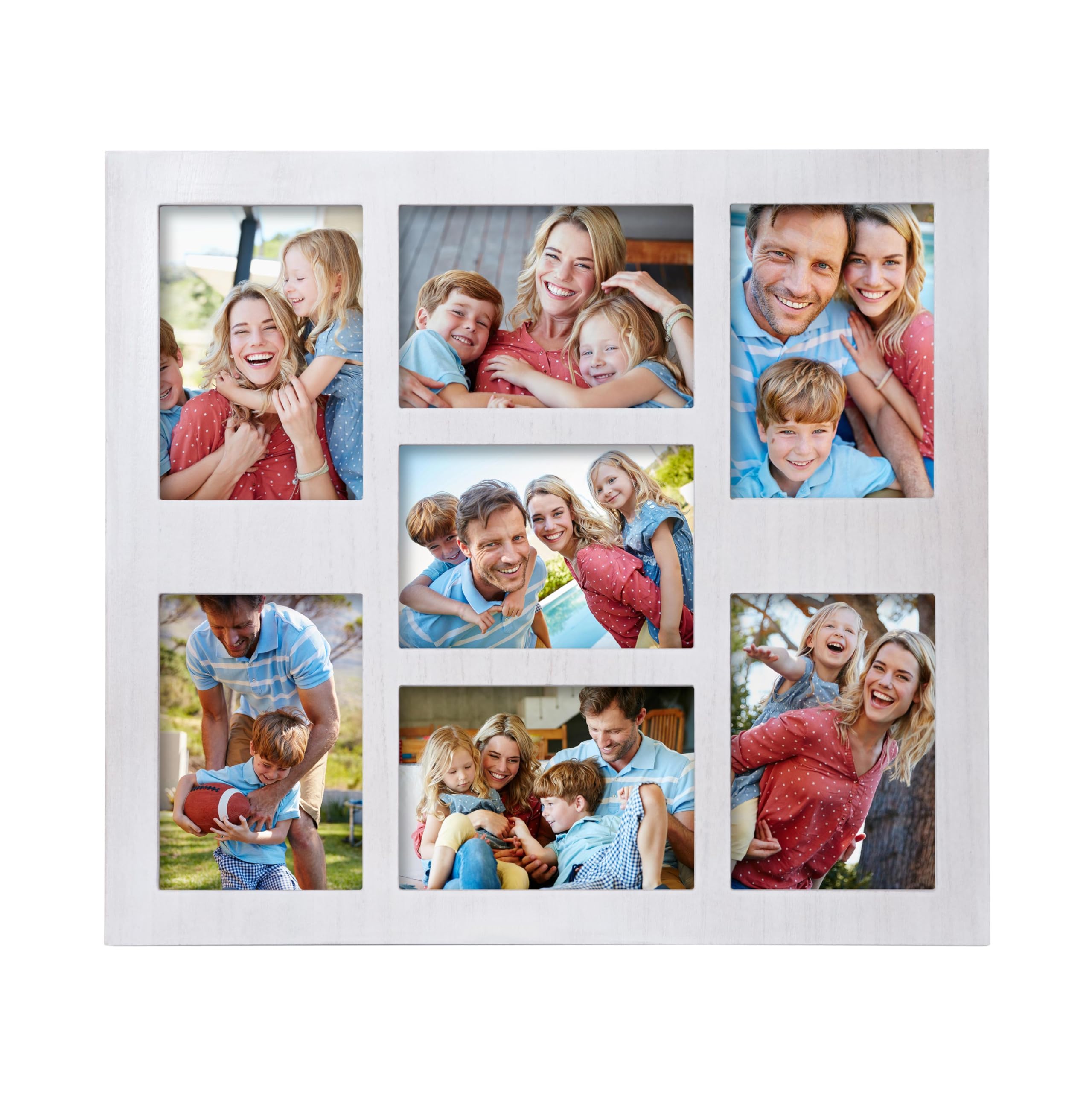 Marco de fotos para collage de fotos de 5 x 7 pulgadas, 7 aberturas, collage de fotos, marco de fotos blanco, decoración de pared para soporte de mesa y marcos de montaje en pared para