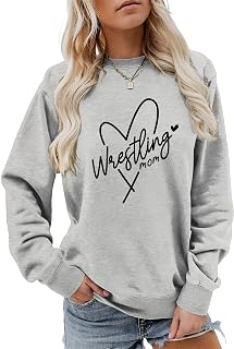 Wrestling Mom Sweatshirt for Women Graphic Pullover