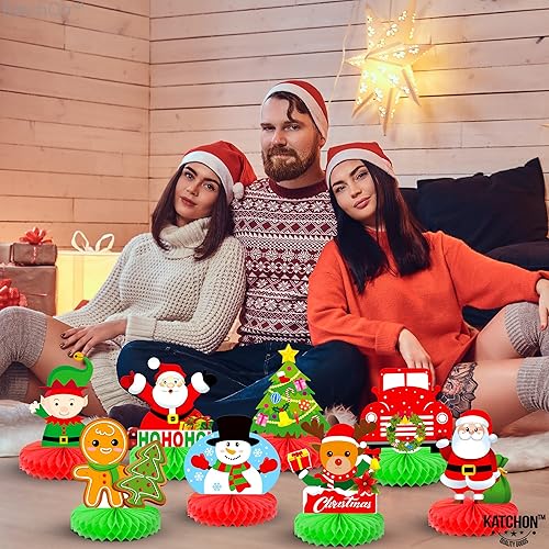 Miniatura 8 de KatchOn, Centros de mesa de nido de abeja de Navidad para mesas, paquete de 8  Centros de mesa de Navidad, panal de abeja de reno navideño para