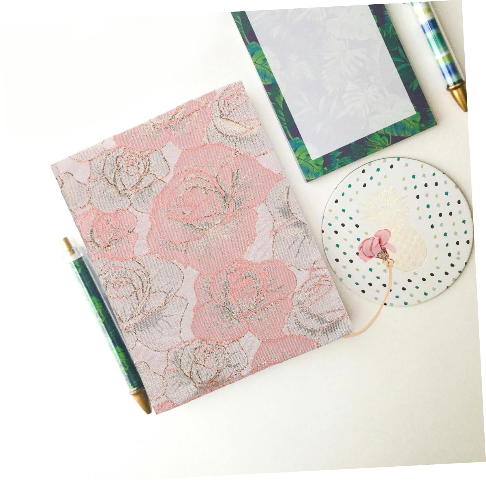 OSALADI 3 Pezzi Copertina del libro in tessuto tela per rilegatura di libri decorazione arredamento protezione coperture organizzatore studentesco copertine di libri riutilizzabili rosa