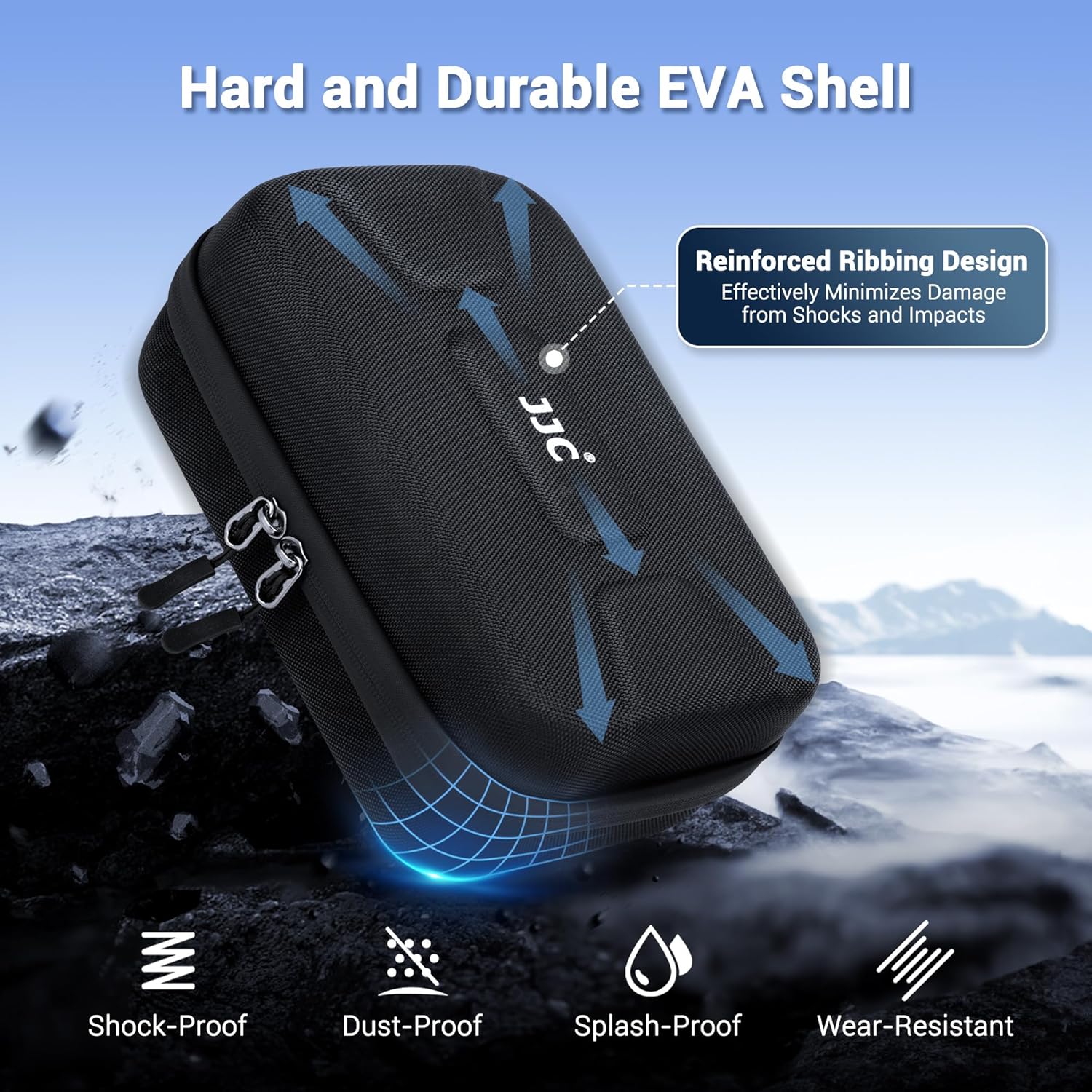 Hard Shell OSMO Pocket 3 Case, Portable EVA Protect Bag With 53.54" Long Strap & 3 MicroSD Card Cases for Xtra Muse DJI OSMO Creator Combo, Waterproof Accessories Storage Carry Case for Travel - Image 5