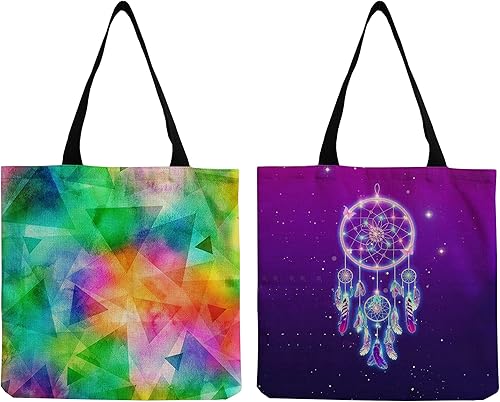 Bolsas de lona, 2 bolsas de lona reutilizables multiusos para bolsas de comestibles, bolsas de compras, bolsas de playa, bolsas de regalo