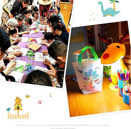 Miniatura 2 de Bolsas de regalo ecológicas reutilizables para colorear para fiestas artísticas, grafiti para colorear para niños, suministros de fiesta de