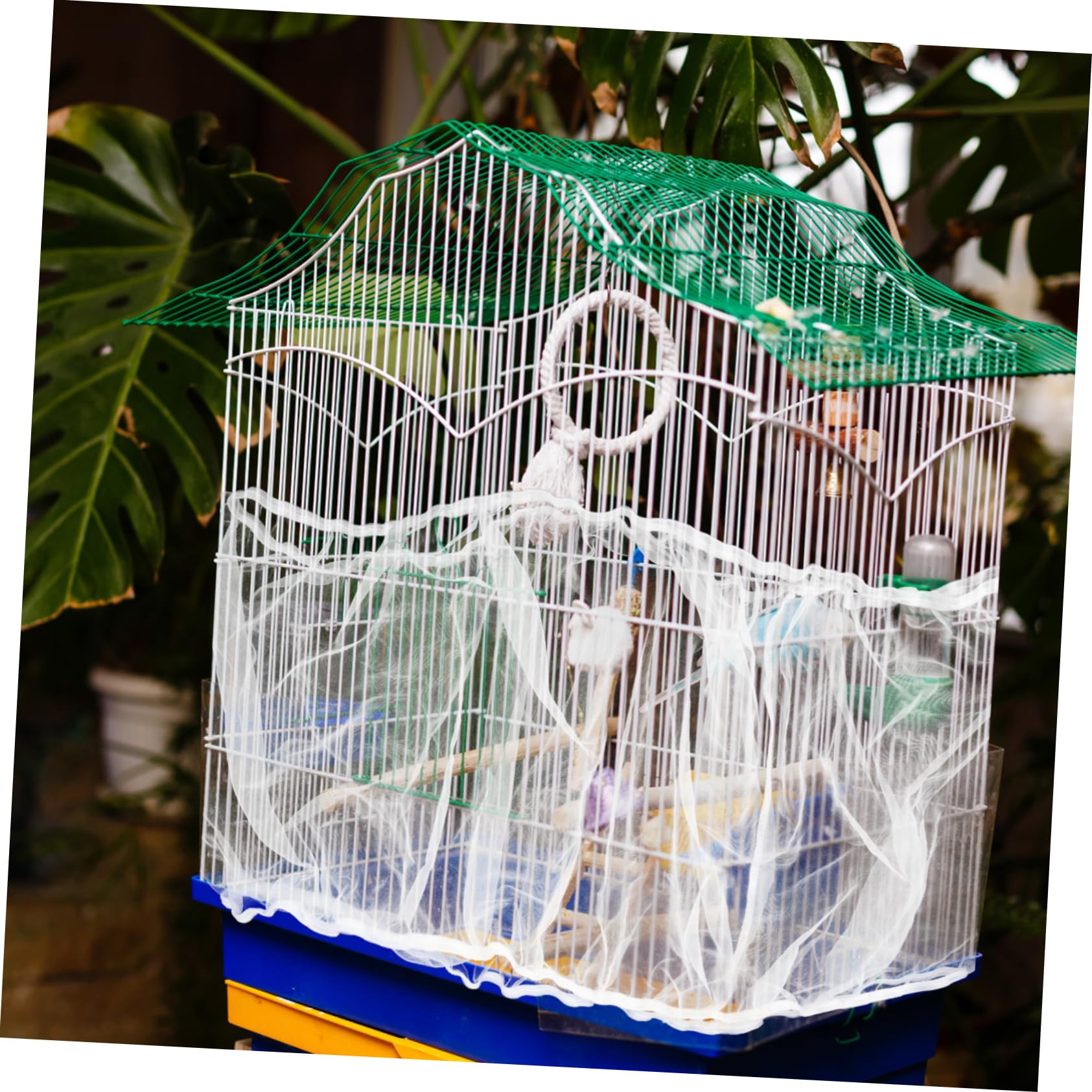 GALPADA Mesh Bird Cage Bird Cages Dust Indoor Universal Birdcage Cover Parakeet Cage Birdcage Fabric Birdcage Supply Protective Bird Cage Covers Outdoor Chair Covers White Nylon