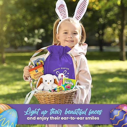 Miniatura 6 de Canastas de Pascua para niños, prefabricadas y llenas para niñas y niños, iluminarán las caras de tus conejitos favoritos